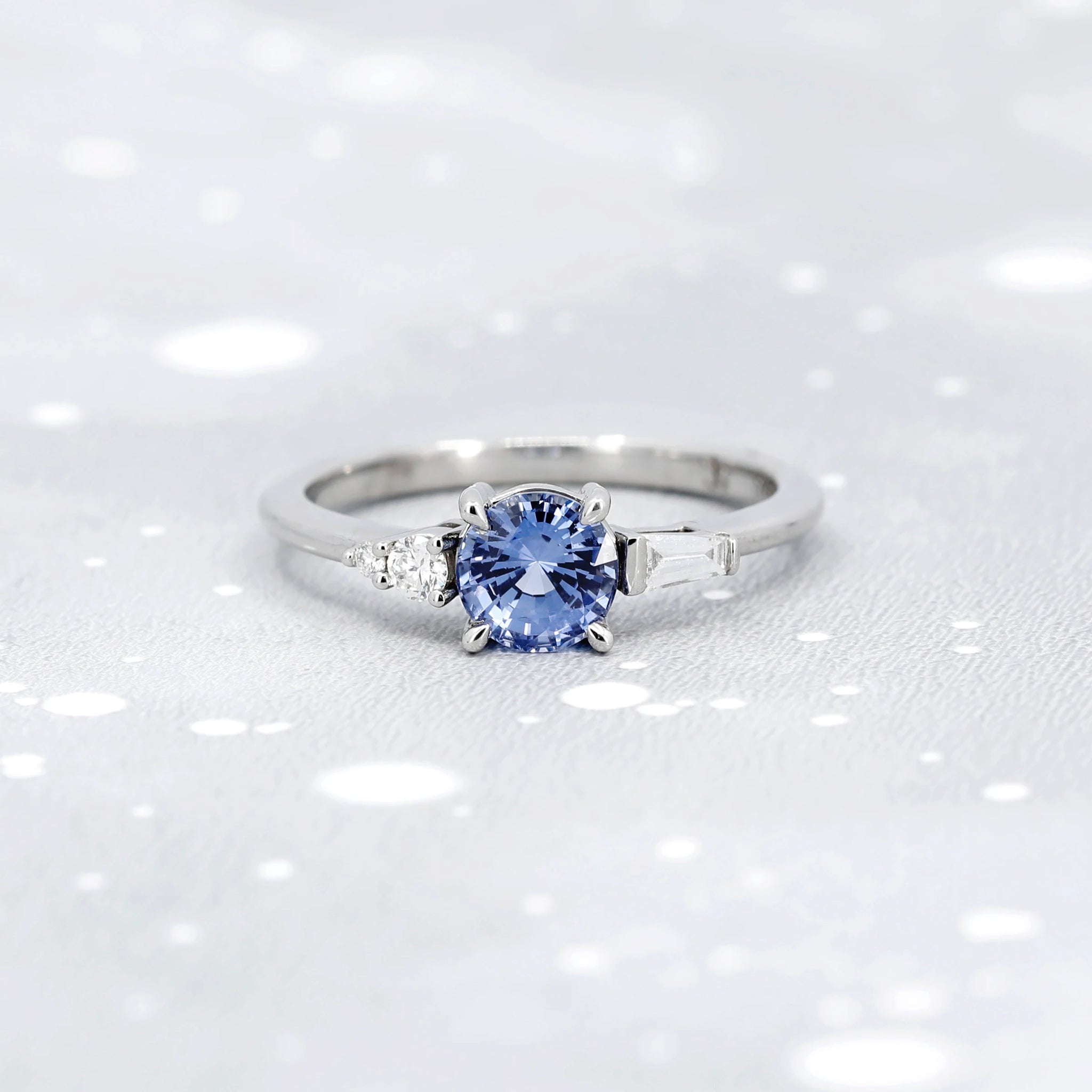RUBY MARDI Asymmetric Light Blue Sapphire Engagement Ring – Ruby