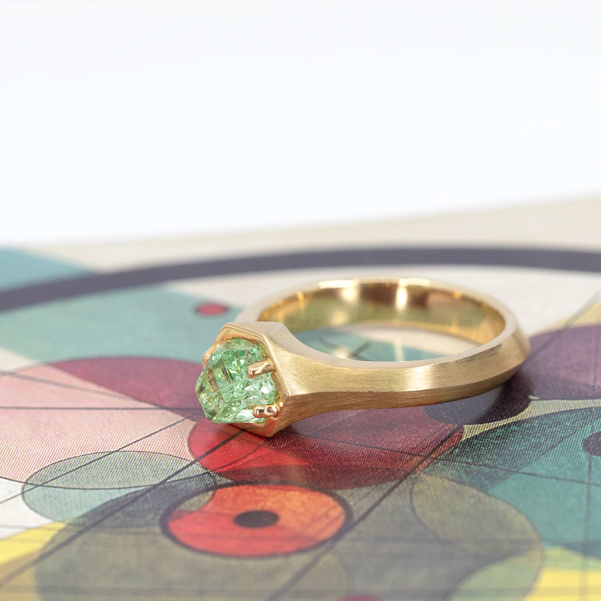 RUBY MARDI Raw tsavorite garnet yellow gold ring by François