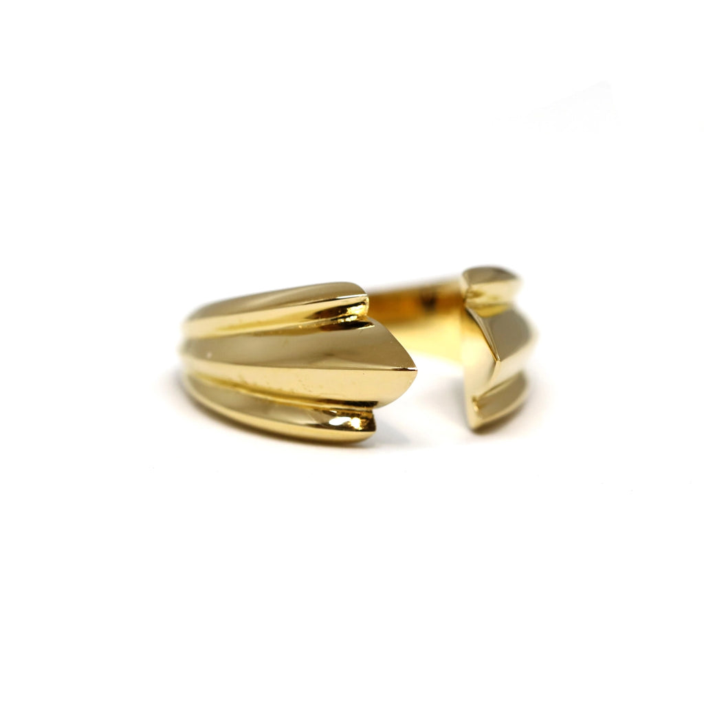 vermeil gold men ring designer bena jewelry in montreal at boutique ruby mardi on a white background