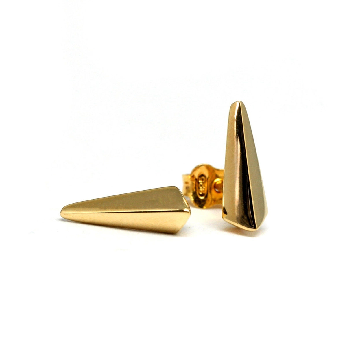 vermeil gold unisex edgy earrings by bena jewelry for boutique ruby mardi jeweler in montreal
