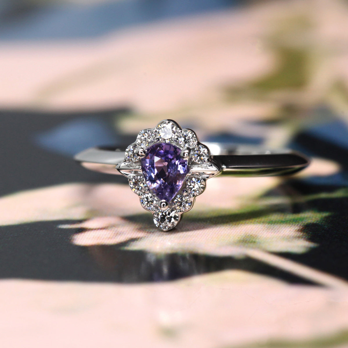 Avalanche Pink Purple Sapphire Diamond Ring Fine Bena Jewelry Designer