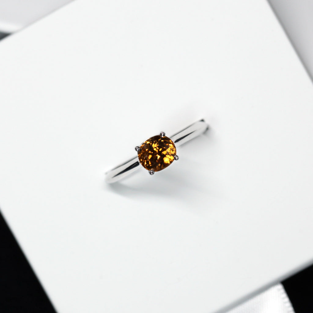 Oval shape natural zircon gemstone white gold ring gemstone gold ring