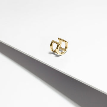 Double large ear cuff in gold plated handmade in Montreal by local jewelry brand Véronique Roy JWLS.