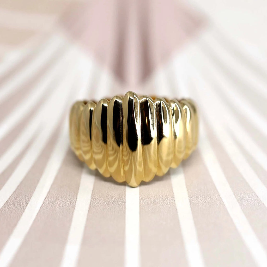 Gold vermeil evening ring by Montreal's Bena Jewelry, available at Ruby Mardi. Bena jewelry can be found at the Montreal Museum of Fine Arts, as well as in Toronto and Soho, New York.