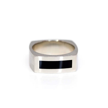 white gold men ring fine design in montreal by finest jewellery designer at boutique ruby mardi best jeweler in montreal on a white background